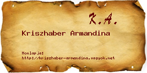 Kriszhaber Armandina névjegykártya